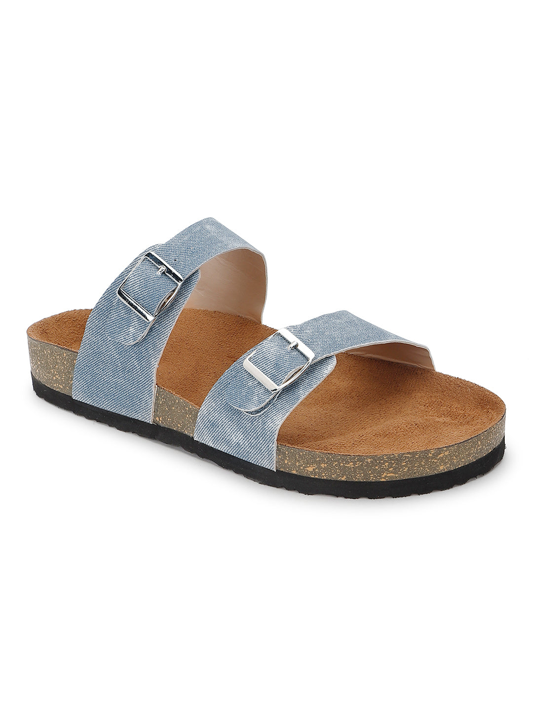 Blue Denim Sandals for Women - Victoria