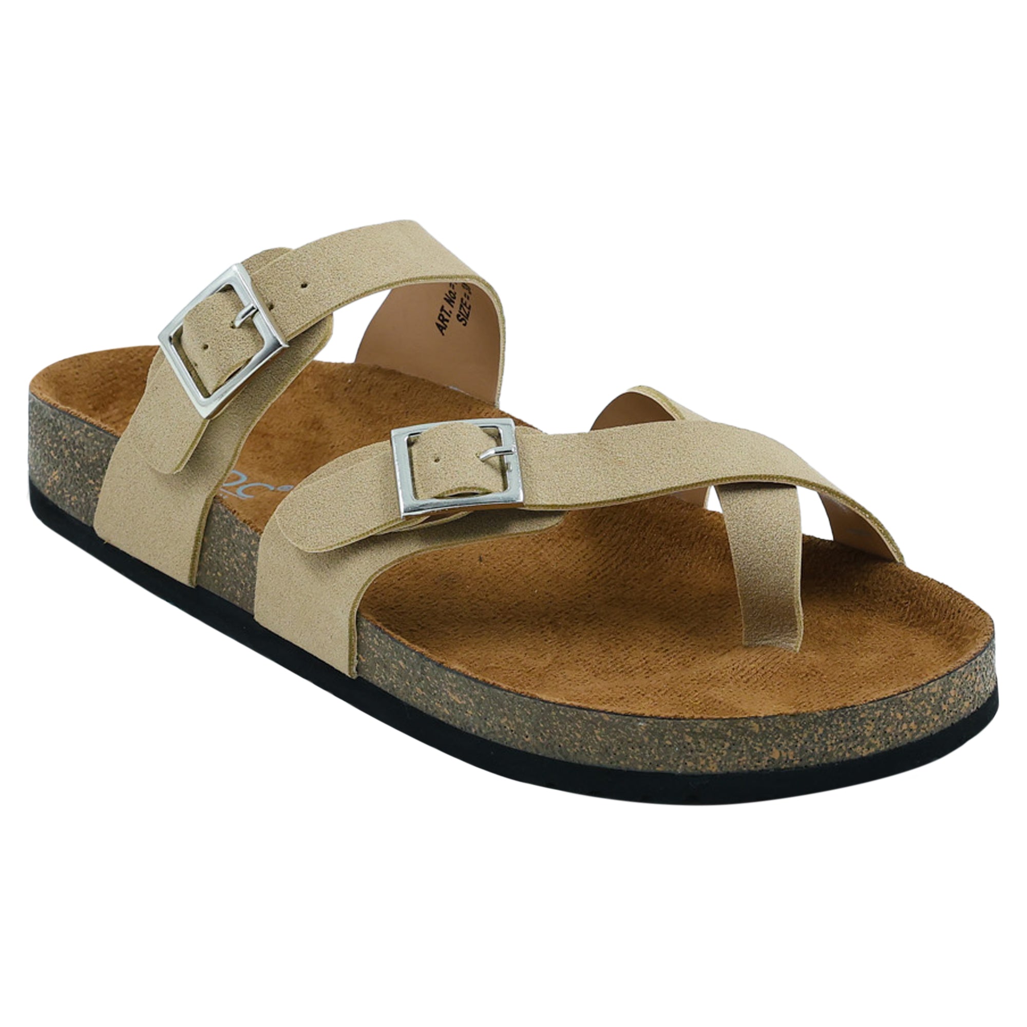 Beige Flat Women Cork Sandals