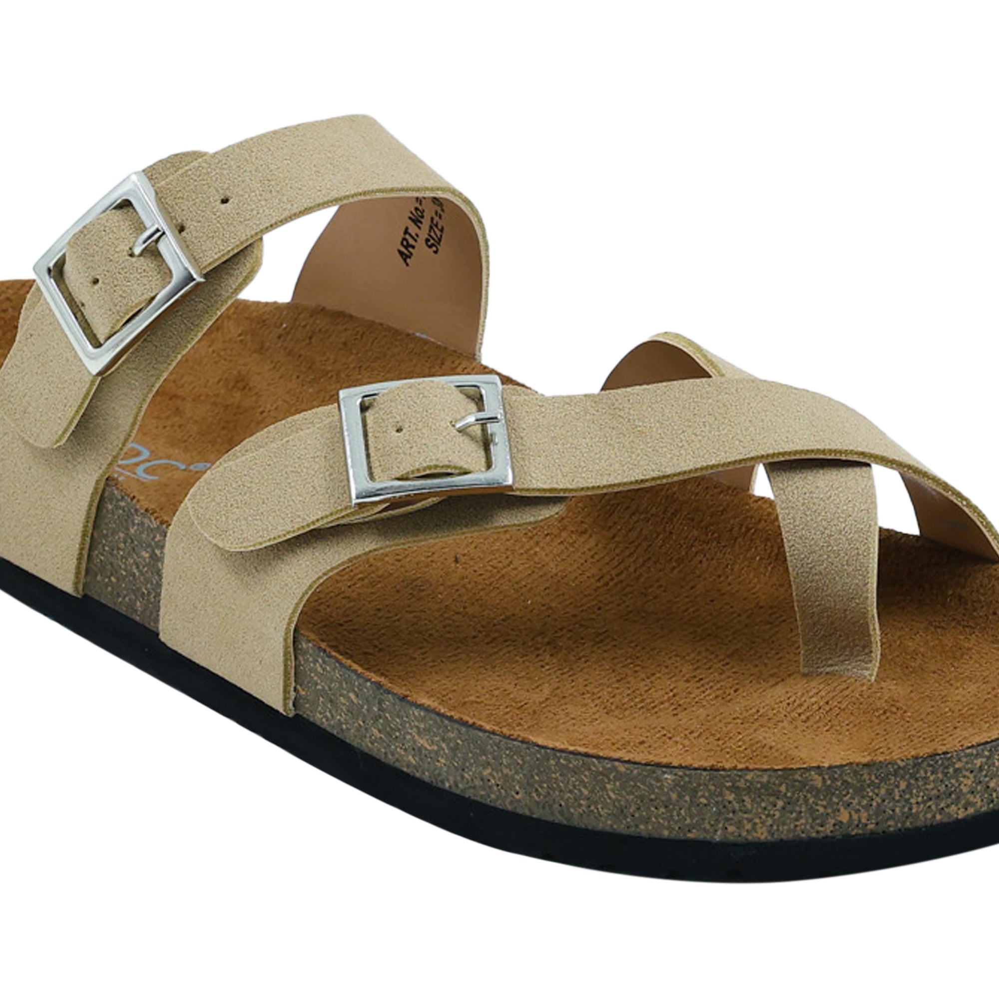 Beige Flat Women Cork Sandals