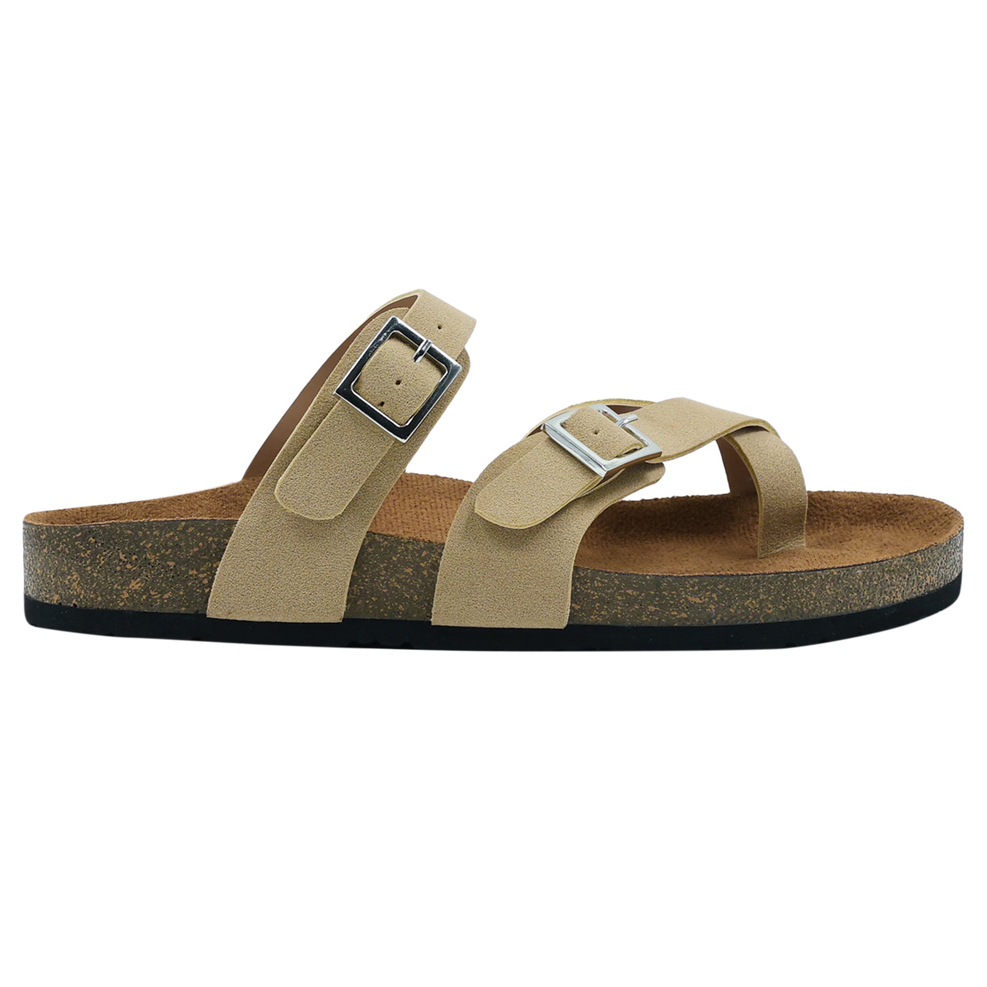 Beige Flat Women Cork Sandals