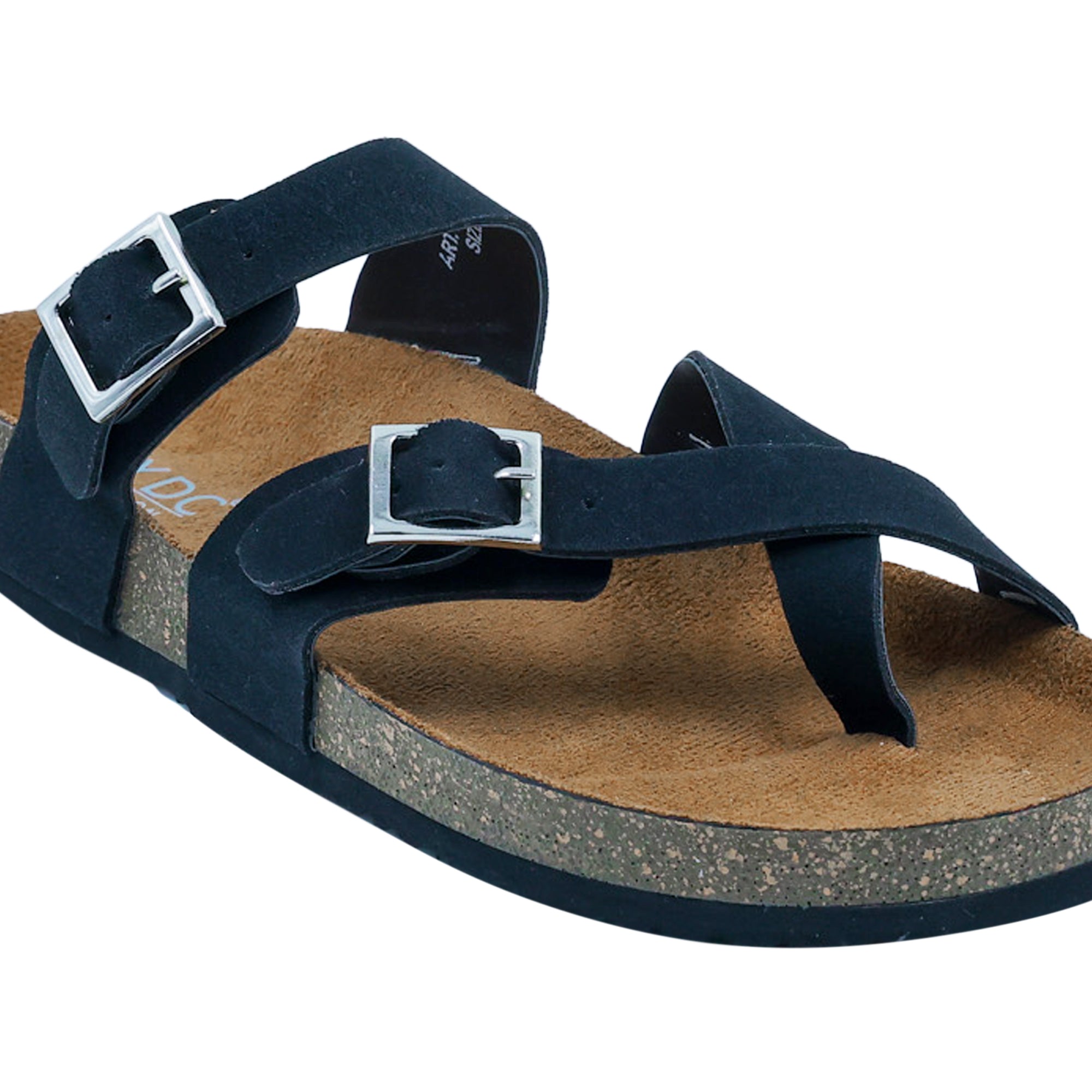 Black Suede Women's Flat Sandals