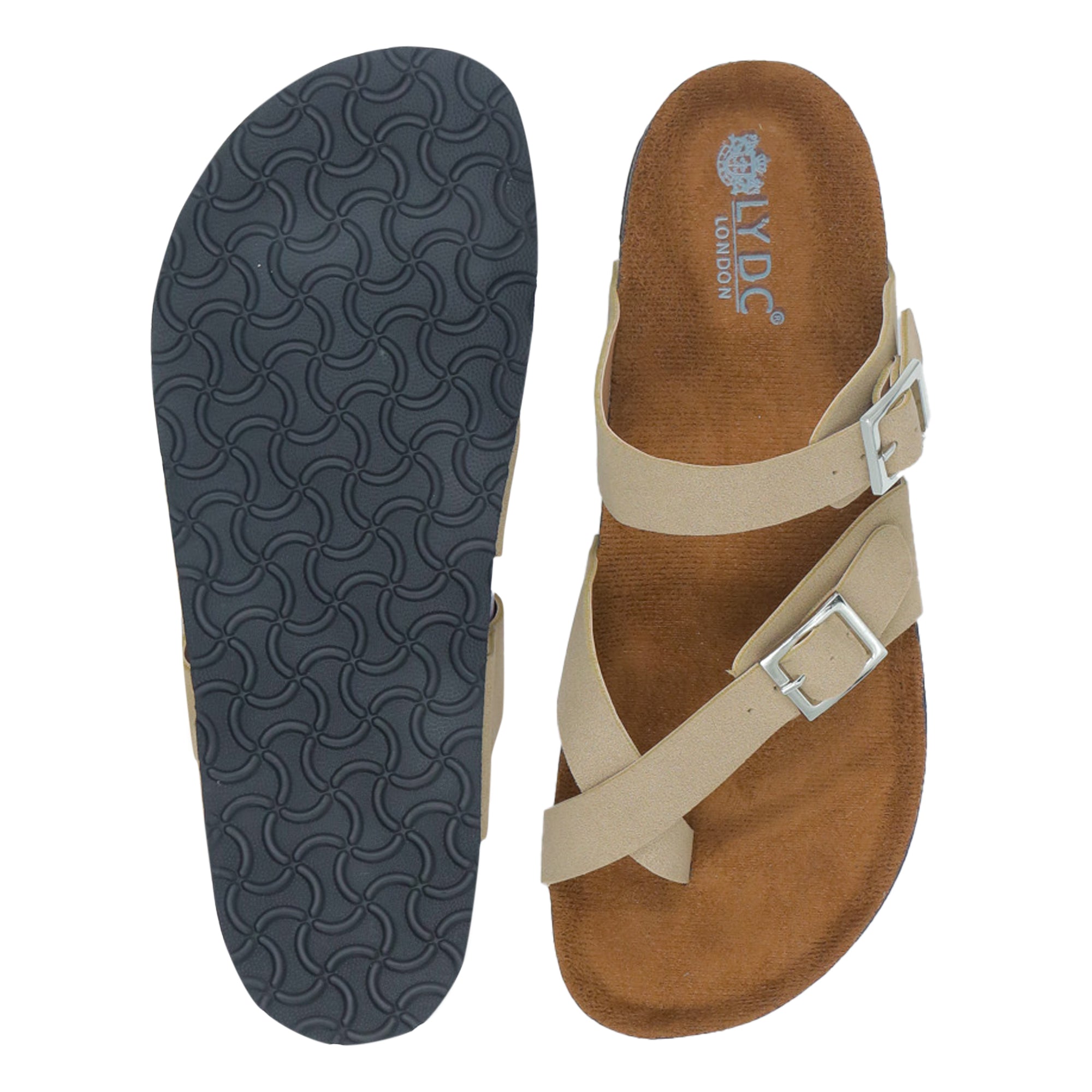 Beige Flat Women Cork Sandals