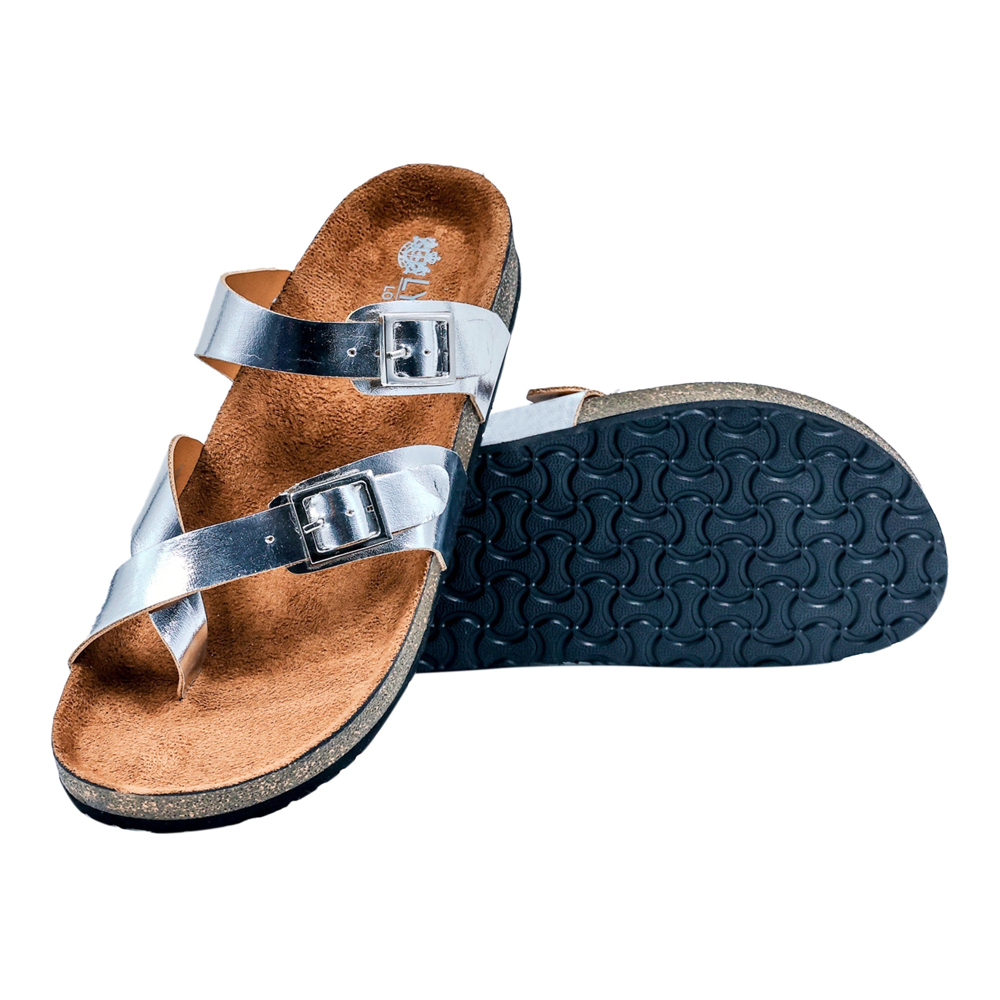 Silver Women's Flat Sandals