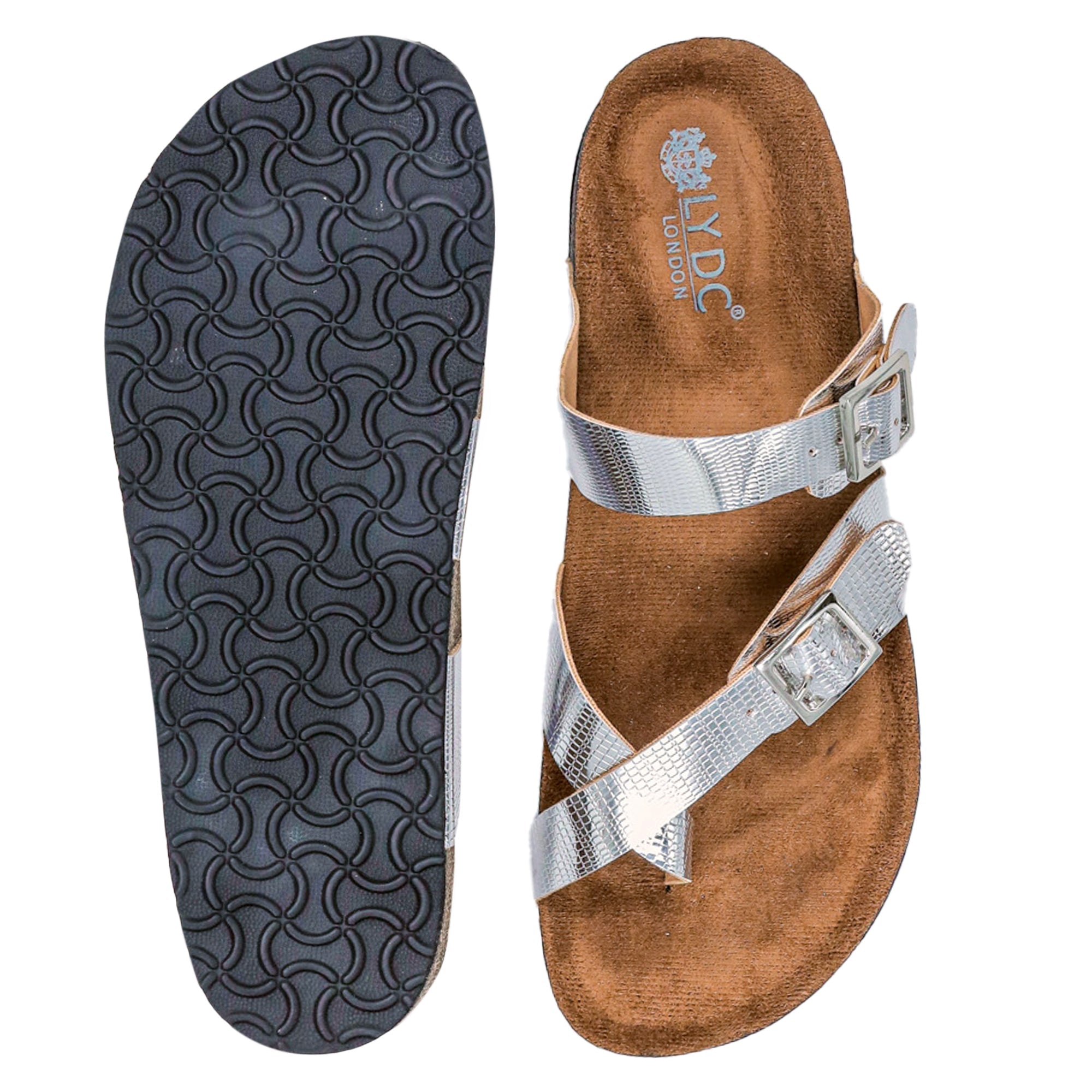 Silver Women's Flat Sandals