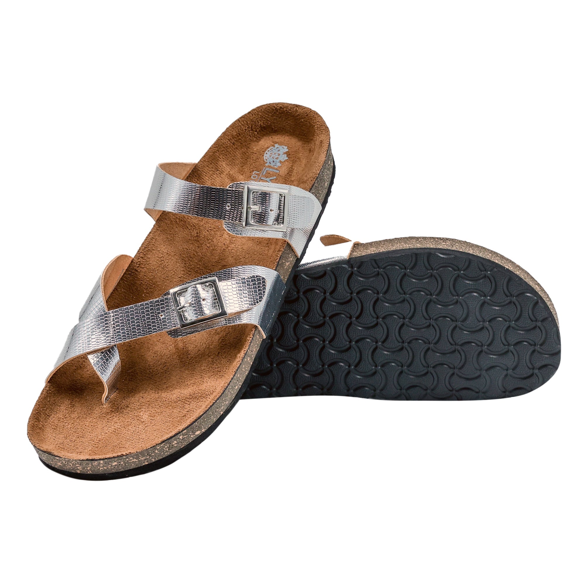 Silver Women's Flat Sandals