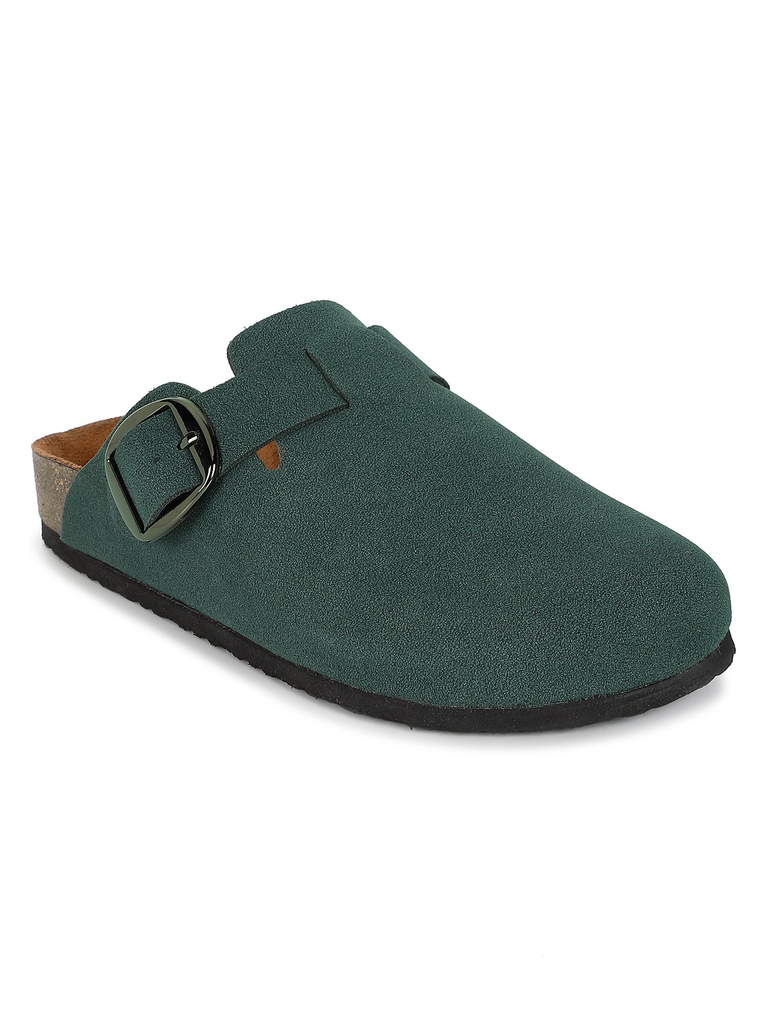 Brixton Green Suede Clogs Sandals for Women