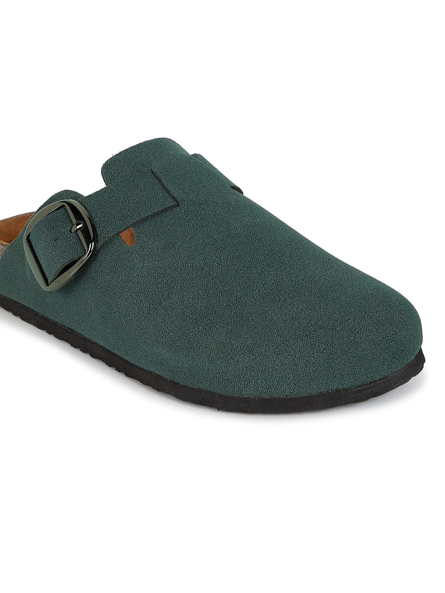 Brixton Green Suede Clogs Sandals for Women