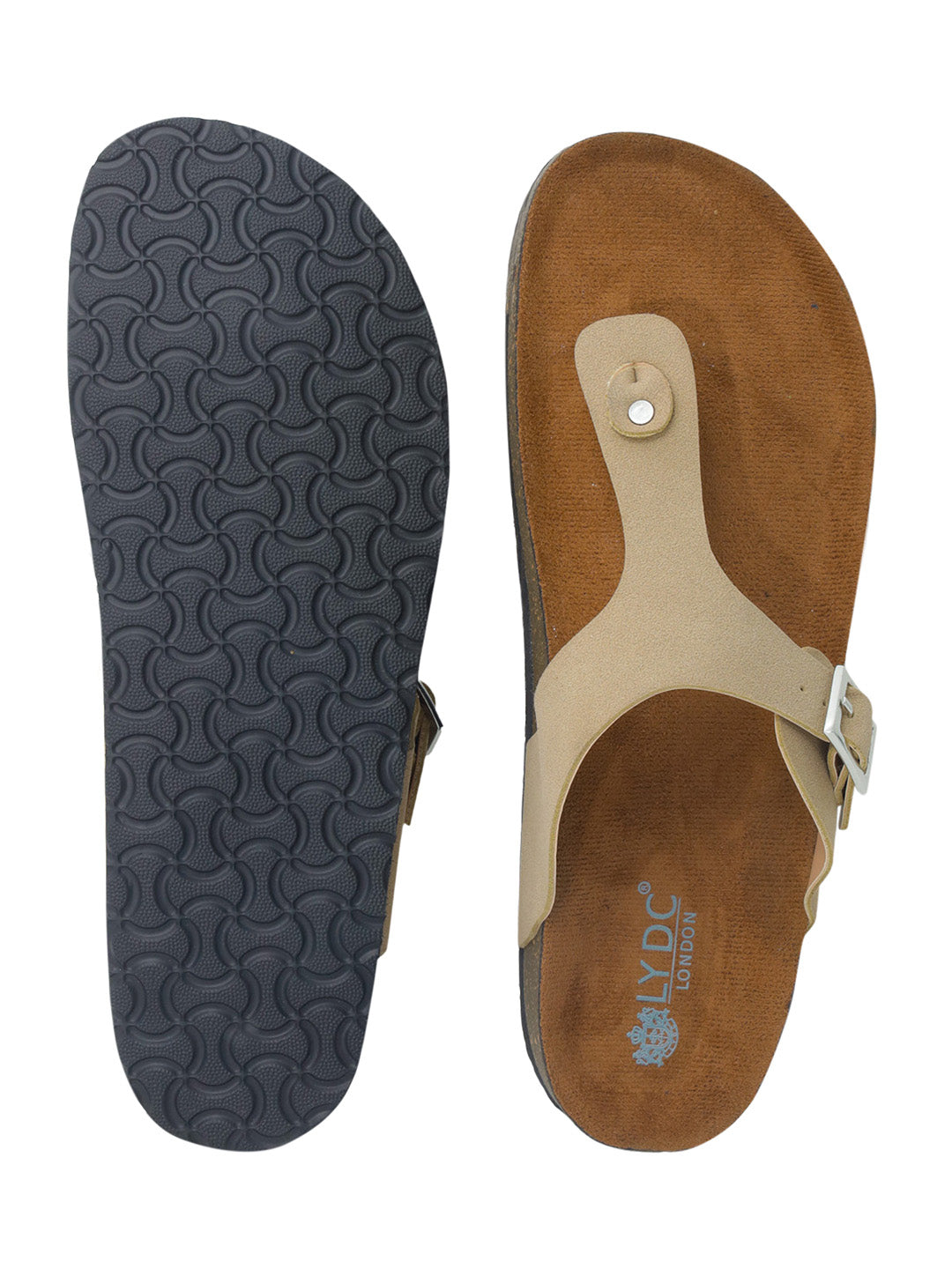 Beige Suede Women's Flat Sandals