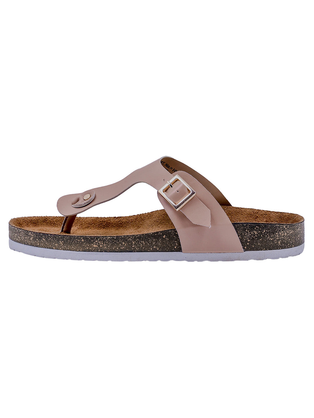 Nude Pink Women's Flat Cork Sandals