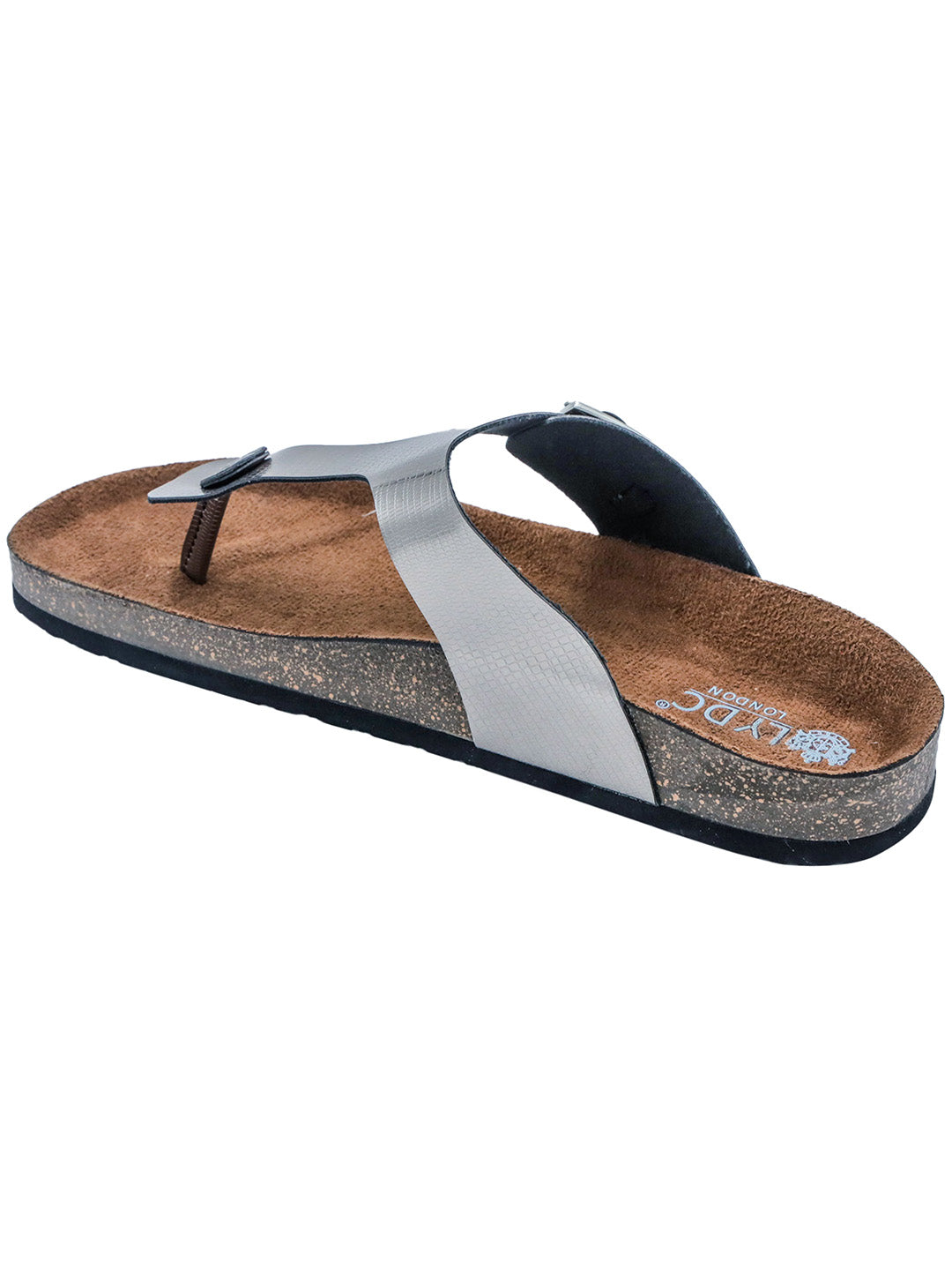 Gunmetal Women's Flat Cork Sandals