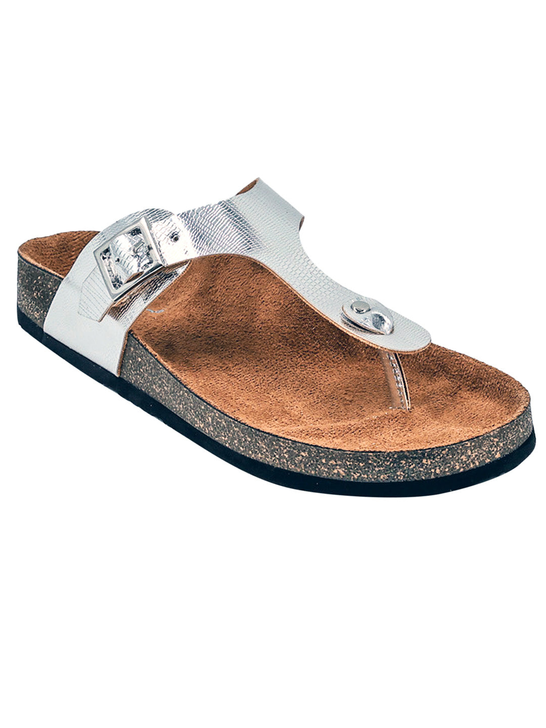 Silver Women's Flat Sandals