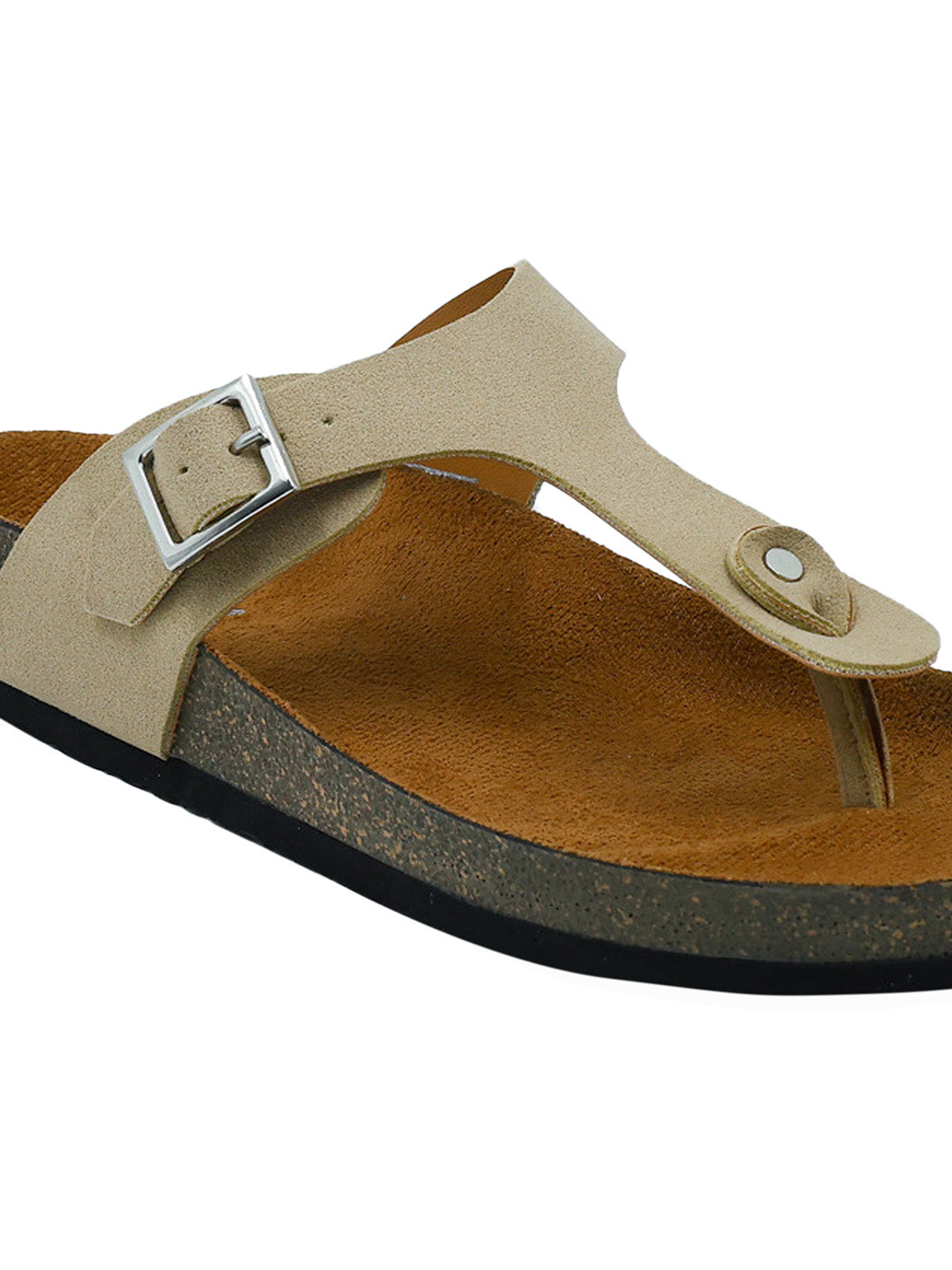 Beige Suede Women's Flat Sandals