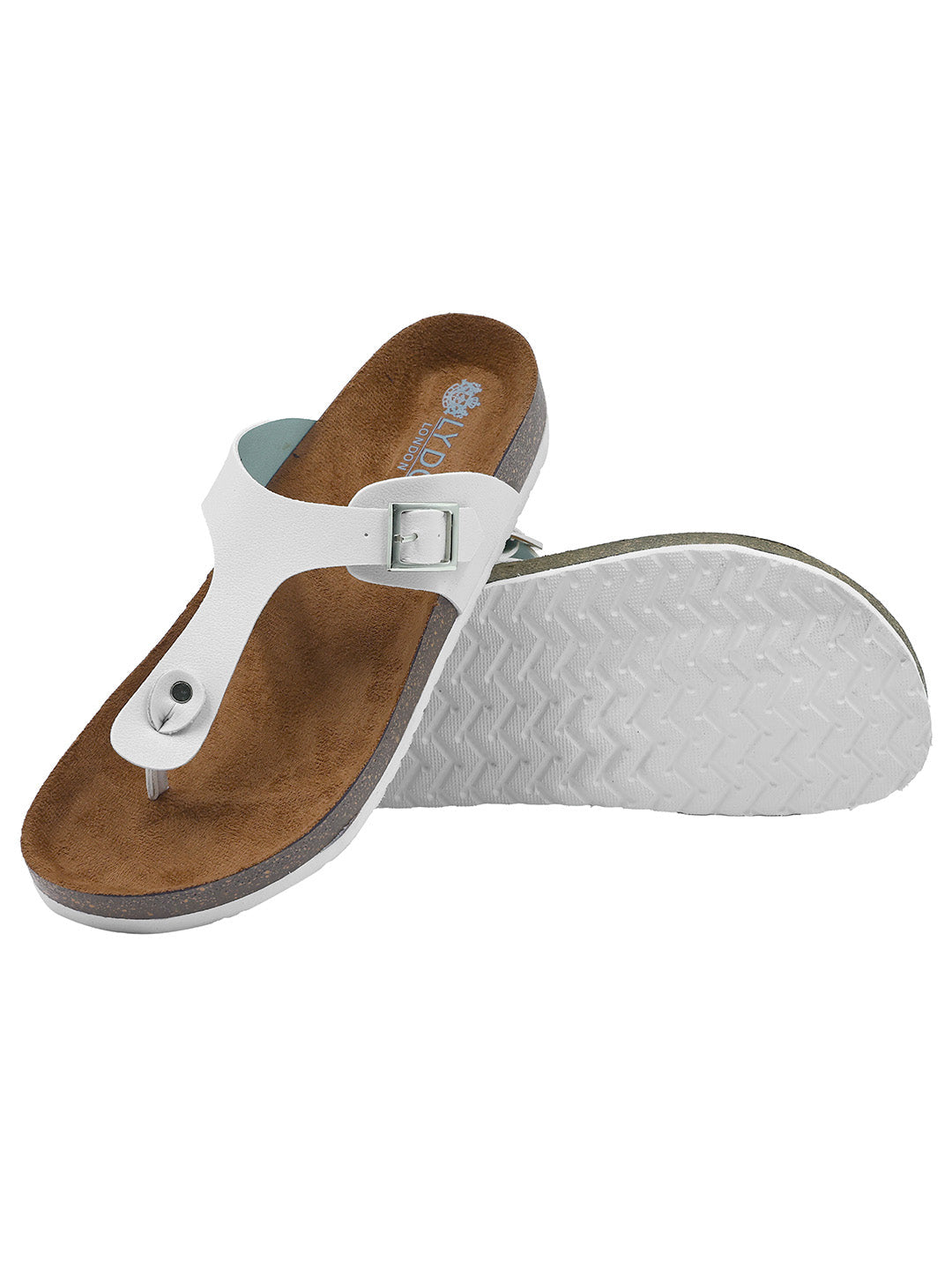 White Plain Women's Flat Sandals