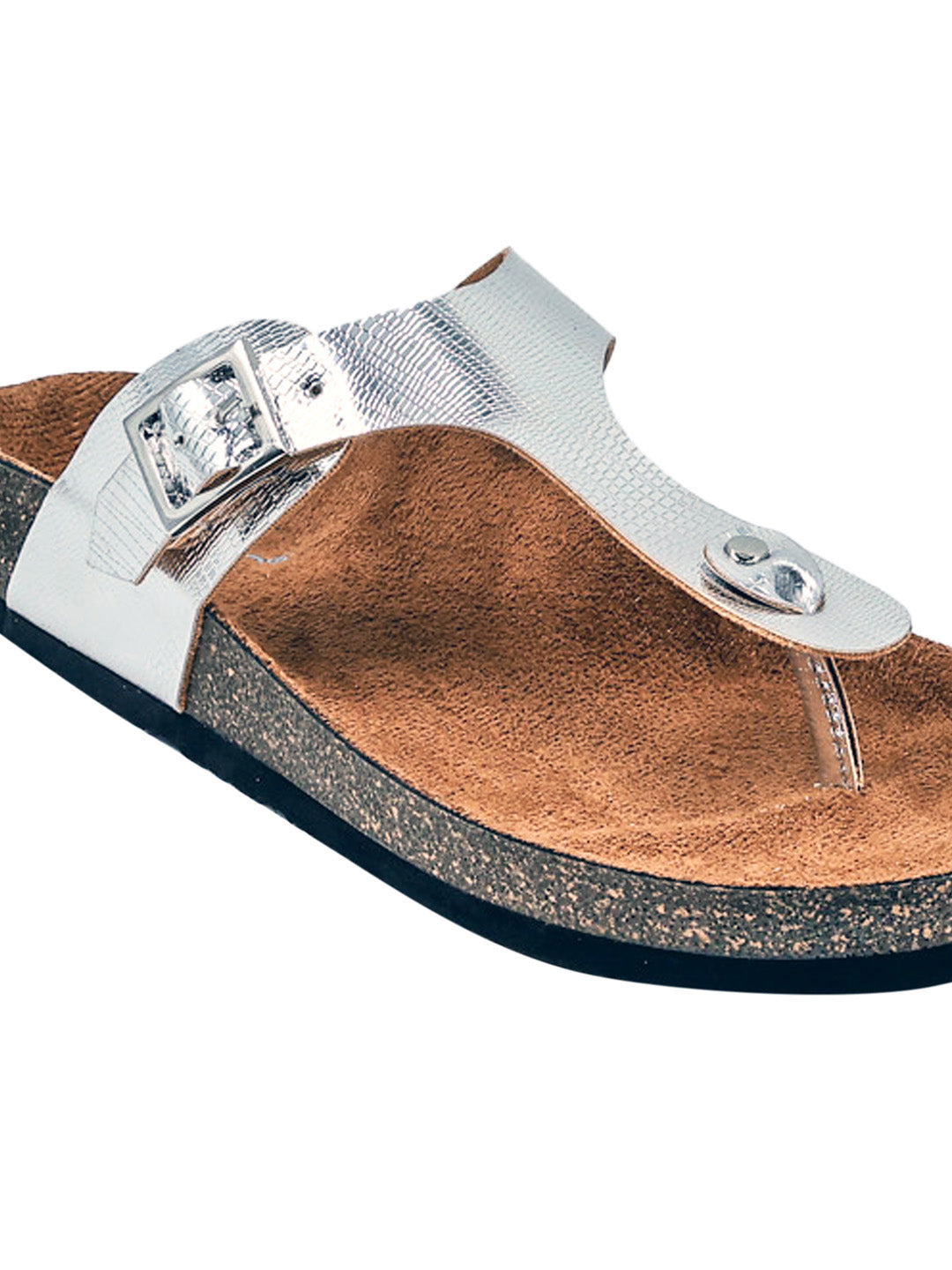 Silver Women's Flat Sandals