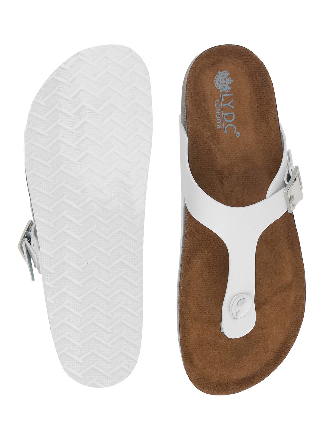White Plain Women's Flat Sandals