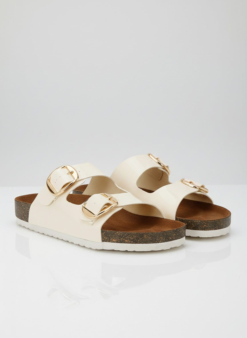 White Patent Sandals for Women