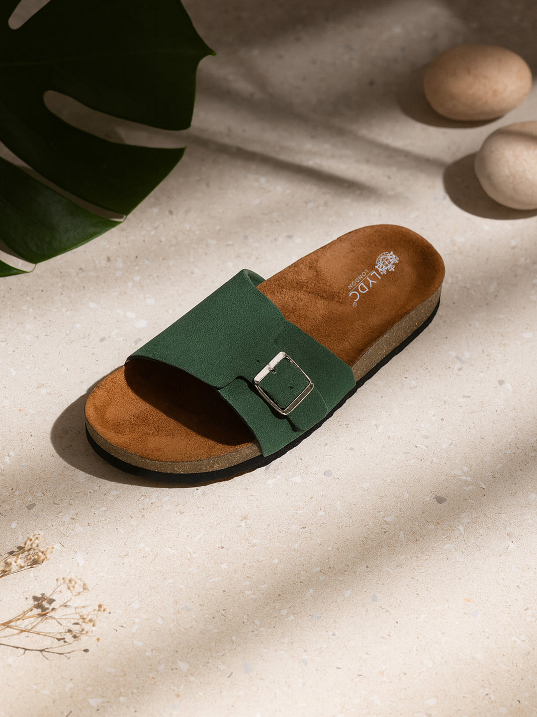 Green Suede Sandals for Women - Bristol