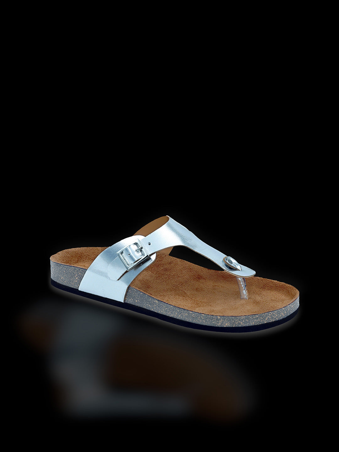 Compass Silver Women's Flat Sandals