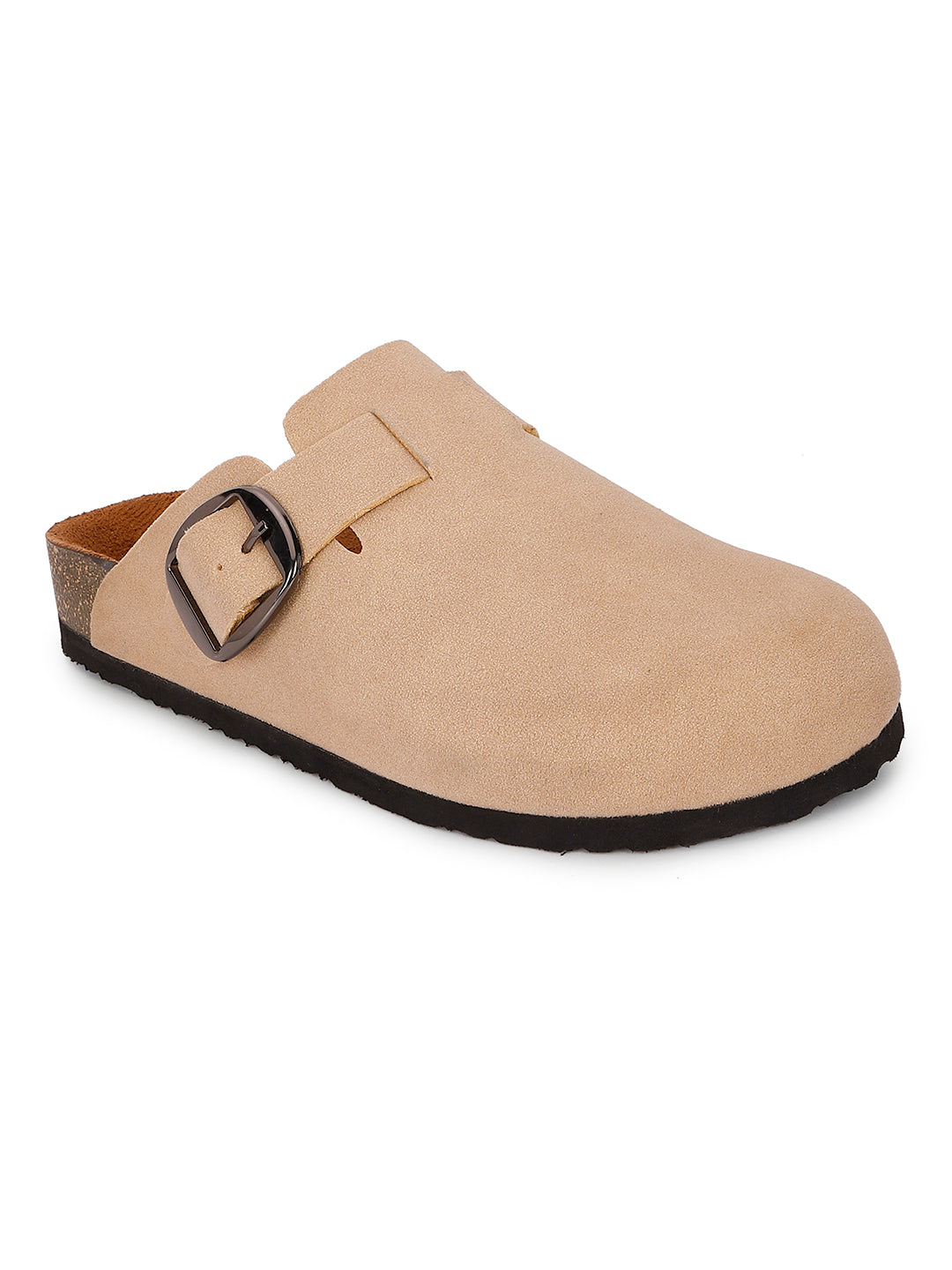 Brixton Beige Suede Clogs Sandals for Women