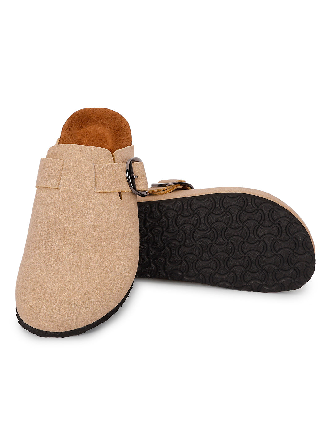 Brixton Beige Suede Clogs Sandals for Women