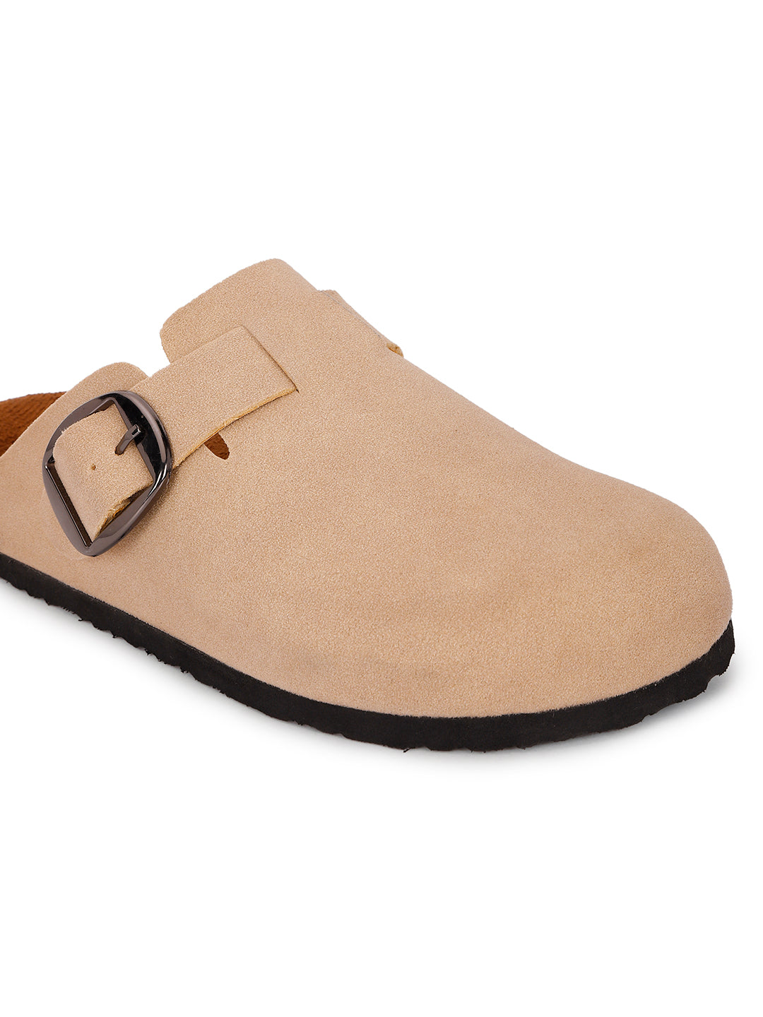 Brixton Beige Suede Clogs Sandals for Women