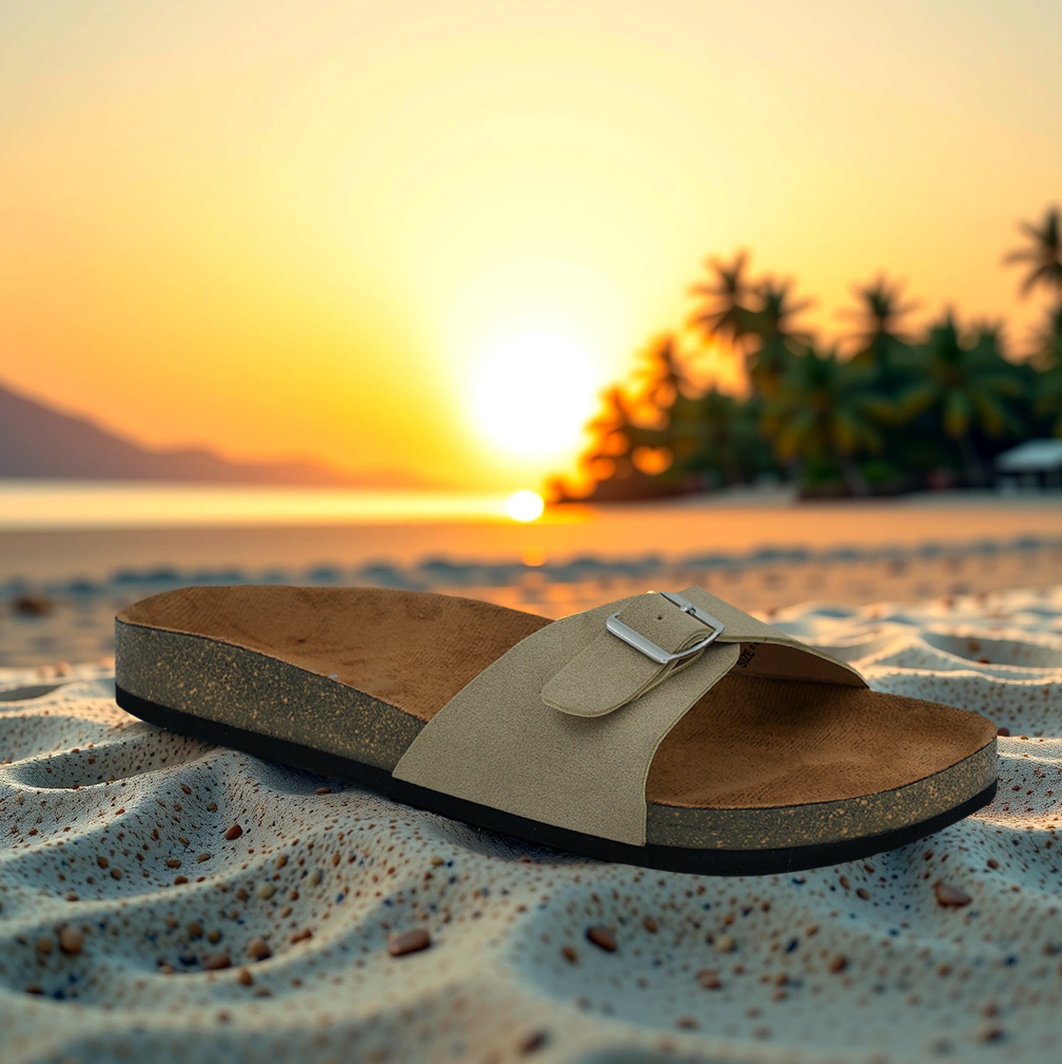Flat Women Sandals in Beige Color