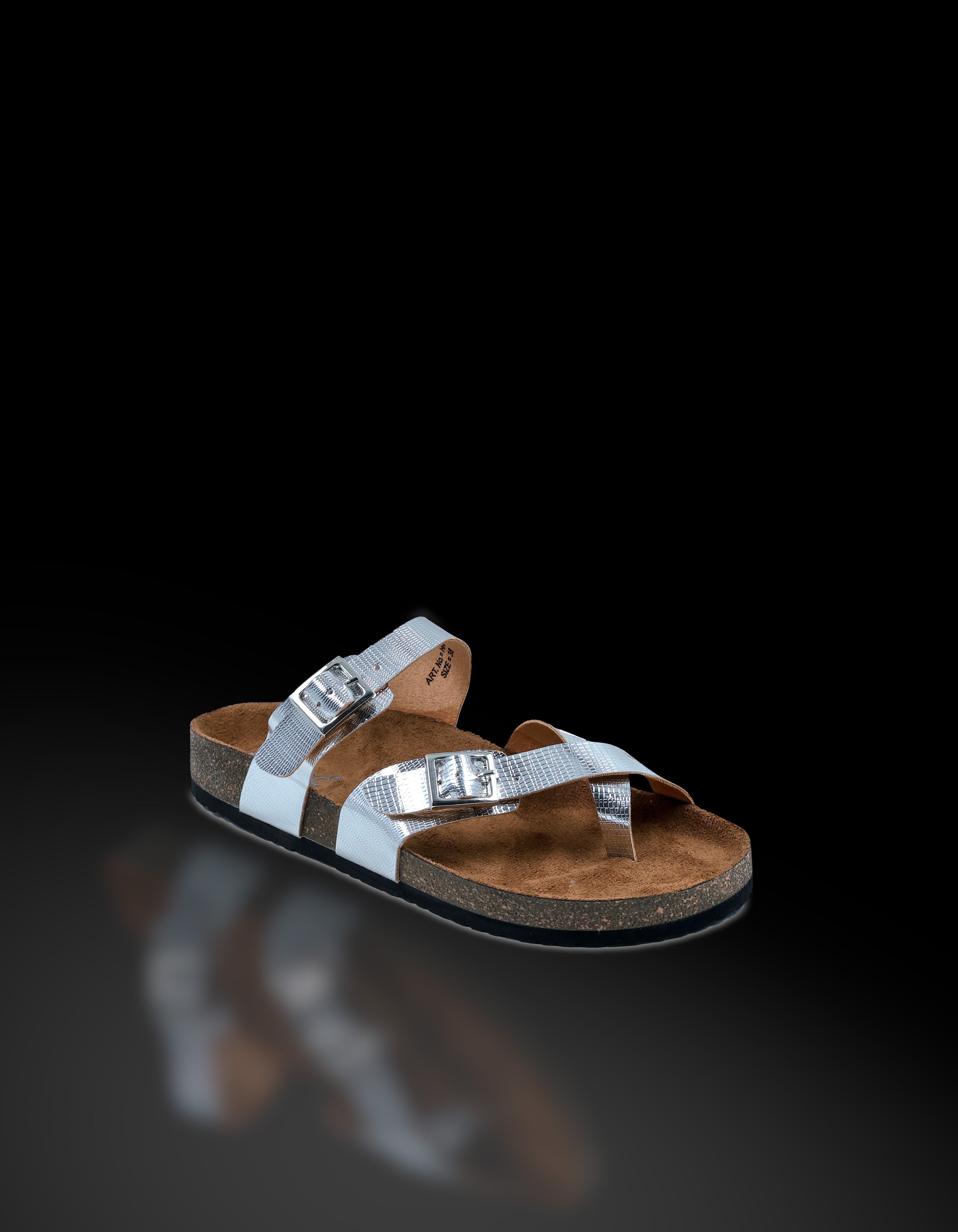 Silver Women's Flat Sandals