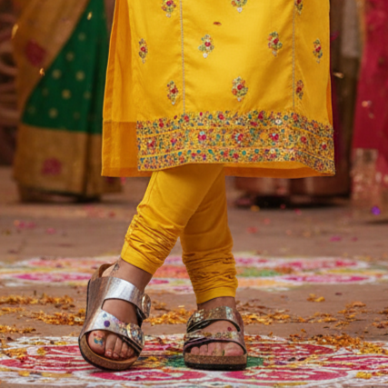 Gunmetal L Grain Women's Flat Sandals